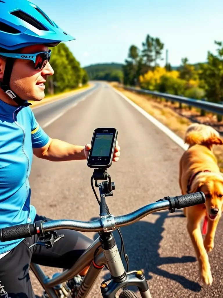 A dynamic image of a caniVTT team, with the cyclist and dog navigating a challenging mountain bike trail. The photo should highlight the coordination and speed required for this activity.